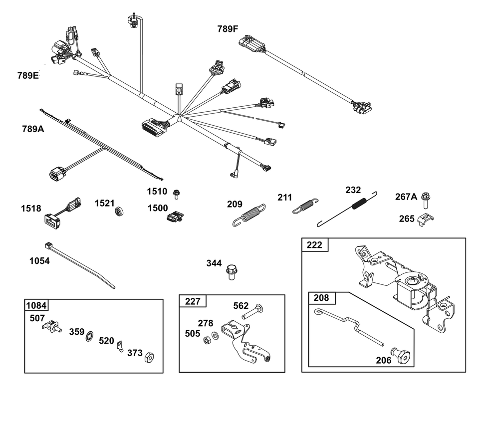 Controls Group Diagram and Parts List for 38E347-0108-G1 200000 - 399999 Briggs and Stratton Engine